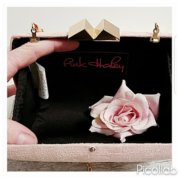 Pink Haley "Pink Sueded" Hard Case Clutch - Picture 4 of 5